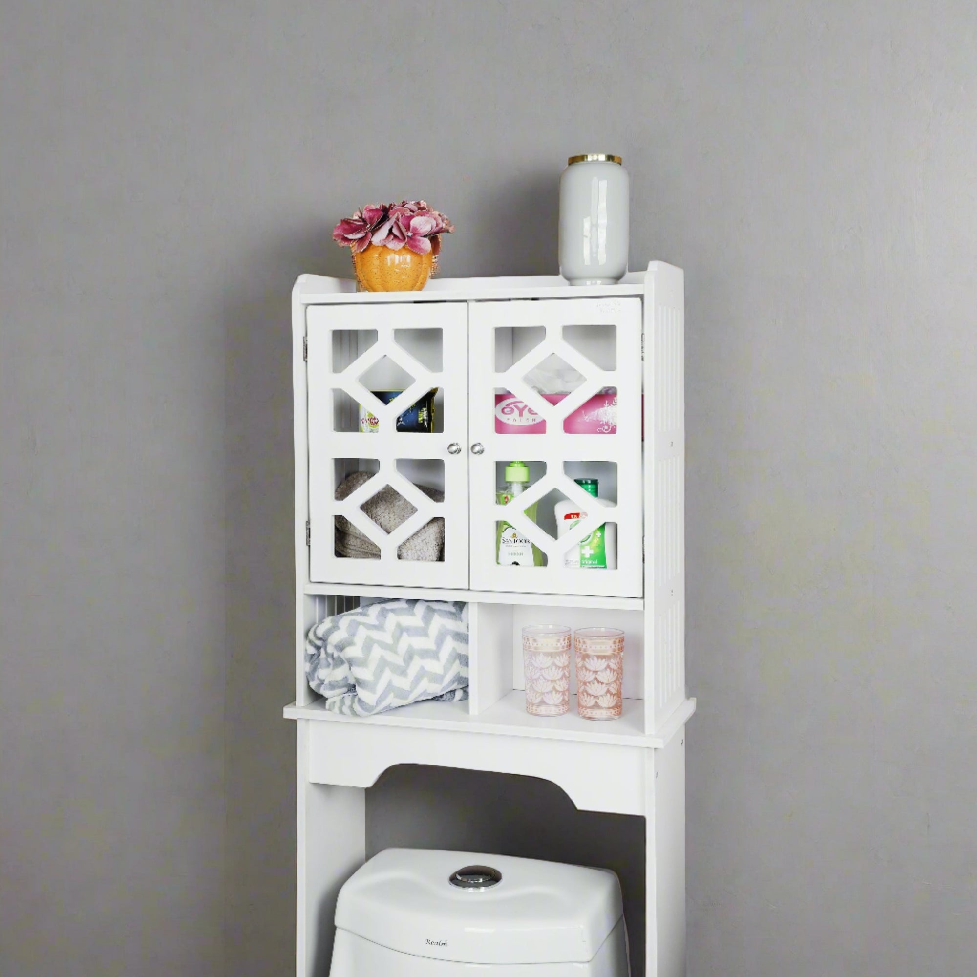 Practical PVC Toilet Storage Shelf And Commode Cabinet By Miza