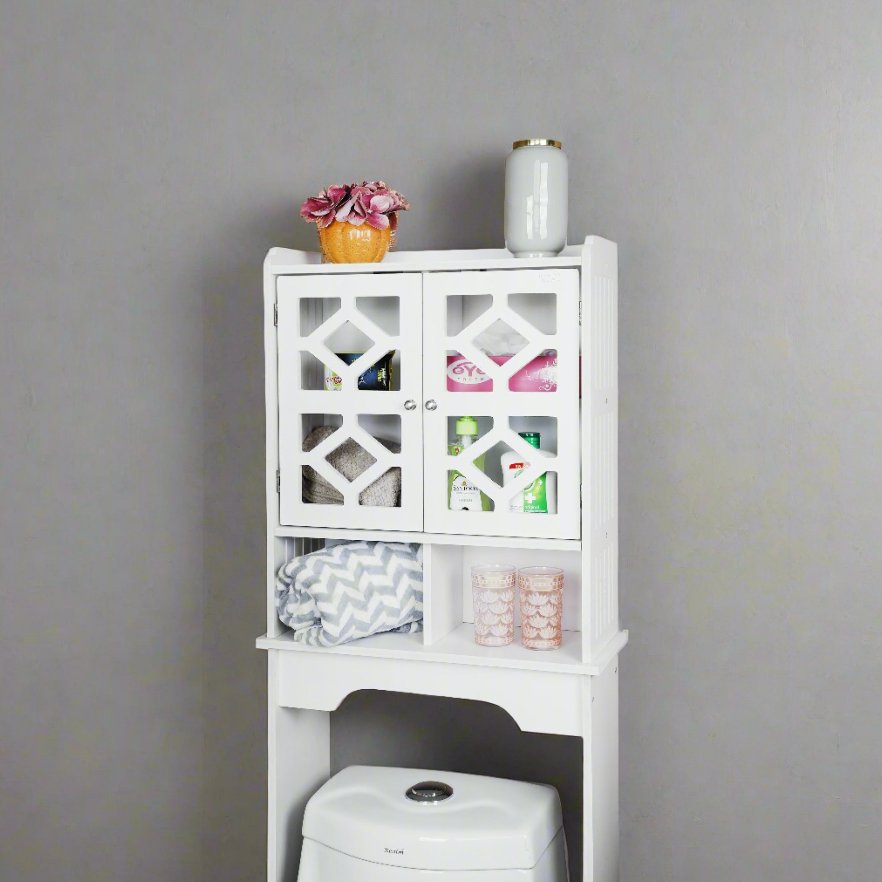 Practical PVC Toilet Storage Shelf And Commode Cabinet By Miza