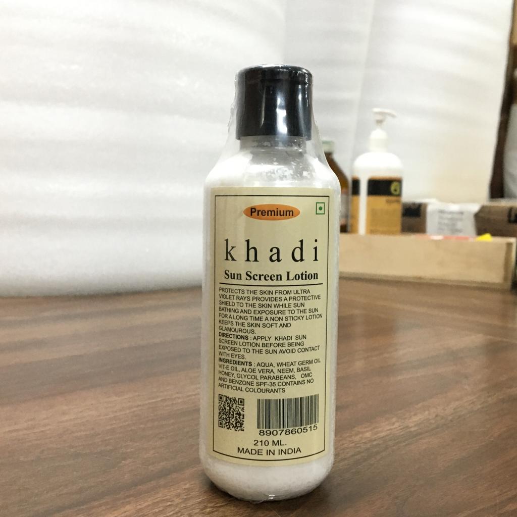 Khadi India Natural Sunscreen Lotion/Moisturizer (210ml)