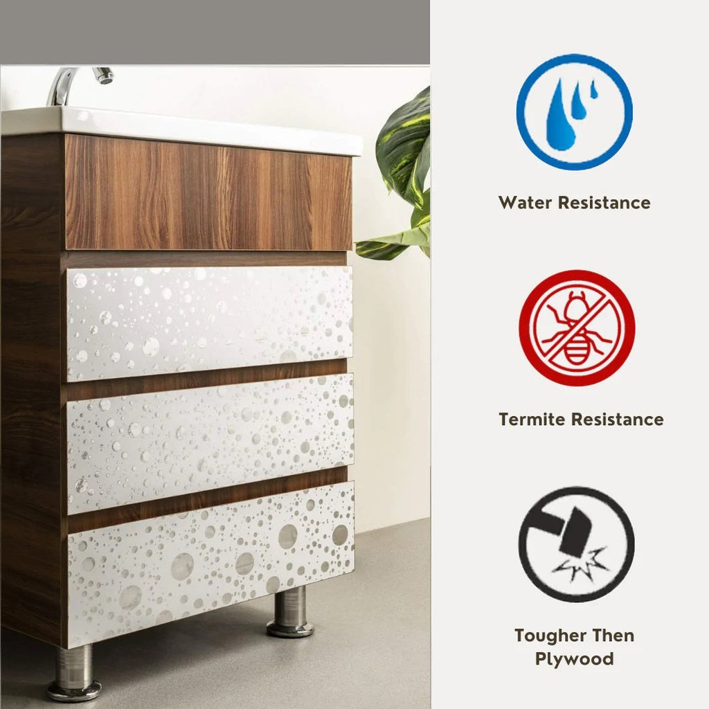 Dominant Brown With Bubble Print Washbasin Vanity Cabinet With Mirror ( Model - 7002 ) By TGK