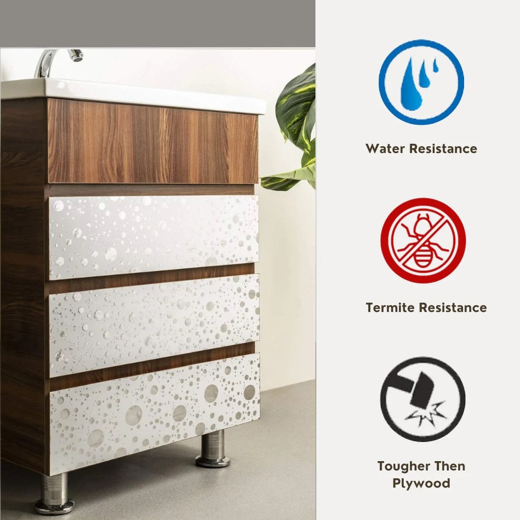 Dominant Brown With Bubble Print Washbasin Vanity Cabinet With Mirror ( Model - 7002 ) By TGK