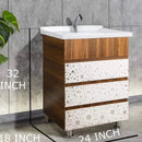 Dominant Brown With Bubble Print Washbasin Vanity Cabinet With Mirror ( Model - 7002 ) By TGK