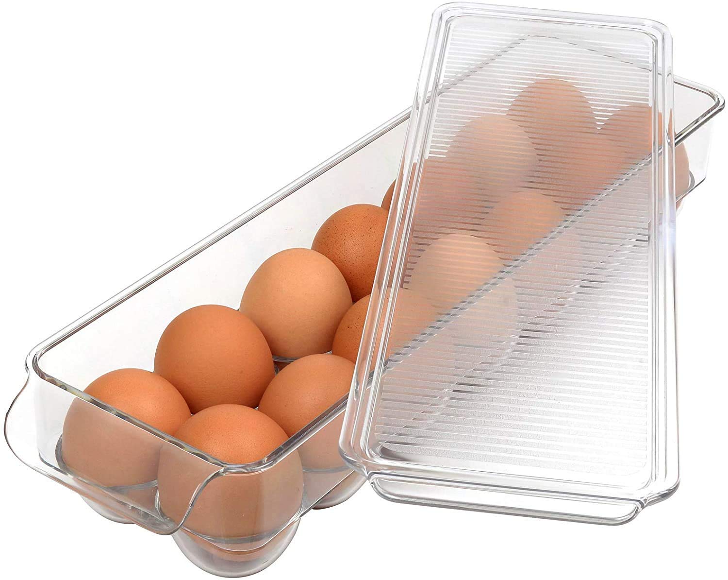 Egg Acrylic Storage Box/ Egg Trays For Refrigerator With Lid & Handles By AK