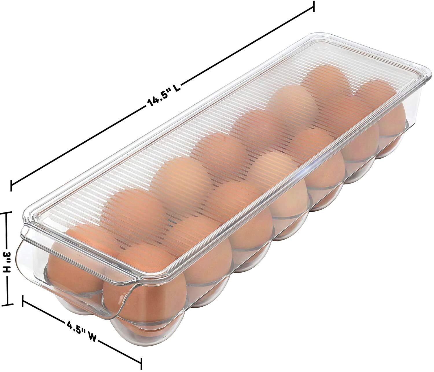 Egg Acrylic Storage Box/ Egg Trays For Refrigerator With Lid & Handles By AK