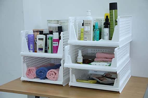 Foldable Pack Of 2 Multipurpose Wardrobe/Cupboard/Almirah Organizer Tray/Shelf Random Color By AK