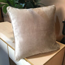 Decorative Plain Beige Velvet Cushion Cover 1Pc