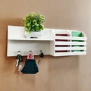 White Utility Shelf In PVC with Pocket and Hanging Hooks By Miza