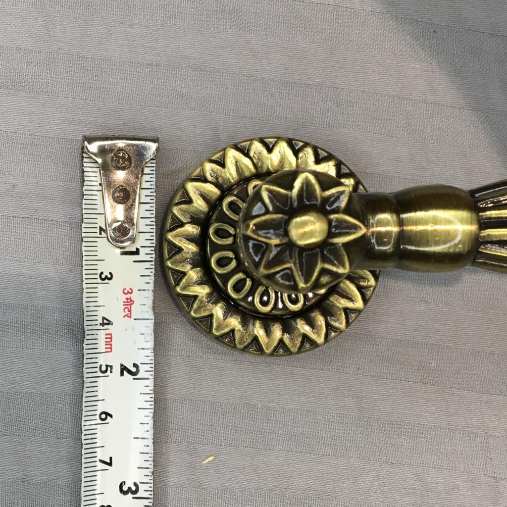 Round Curved Stylish Door Handles For Home In Antique Brass Nickel (With Screw) By DH