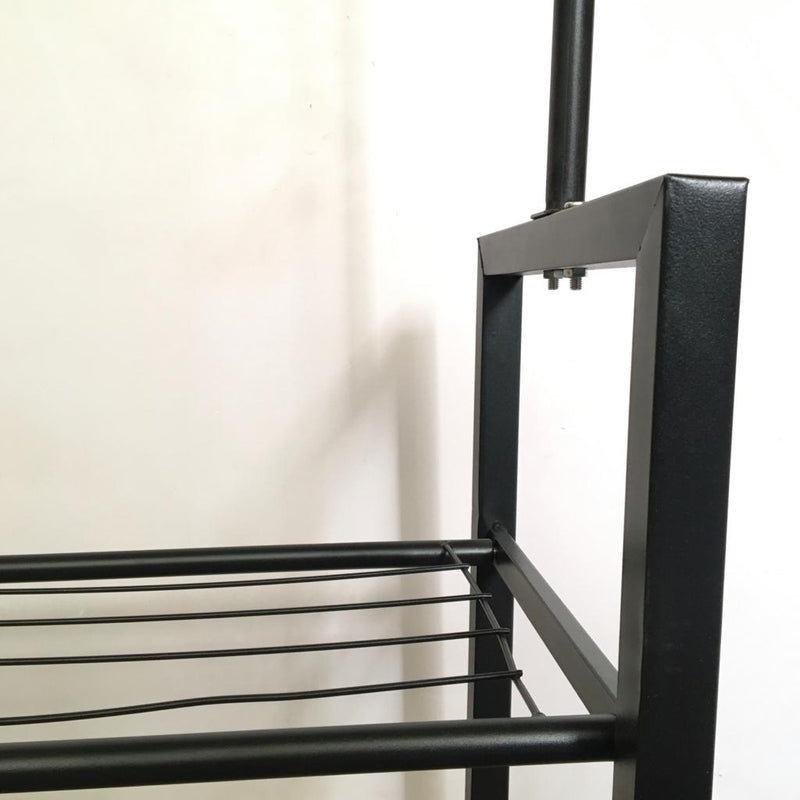 Metal Clothing Rack Floor Standing Single Rod Hanger, Bedroom Living Room Furniture