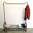 Metal Clothing Rack Floor Standing Single Rod Hanger, Bedroom Living Room Furniture