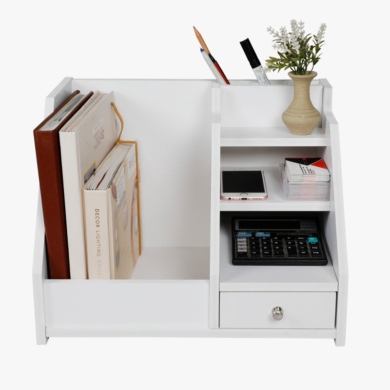 Multi Use Desktop Stationery Organizer Box with Drawer Rack By Miza