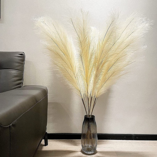 Artificial Pampas Fluffy Reed Grass Leaf For Decor ( 34 Inches Tall, 1 Stick)