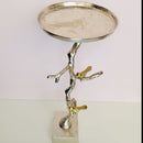 Aluminium Welling Demilune Side Table In Tree Branch and Bird Design By Fita
