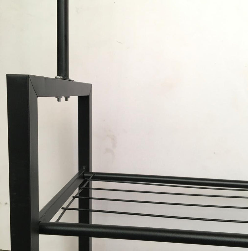 Metal Clothing Rack Floor Standing Single Rod Hanger, Bedroom Living Room Furniture