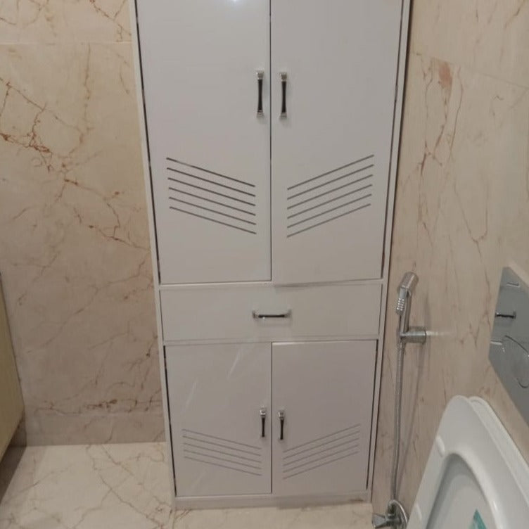 Toilet PVC Corner Storage Long Vanity Bathroom Cabinet With Free Soap Dish By Miza