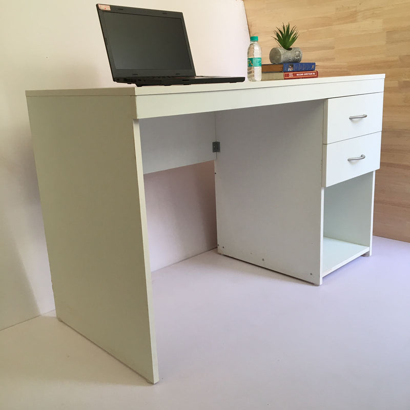 White Computer Desk Home/Office Storage Utility Table By Miza