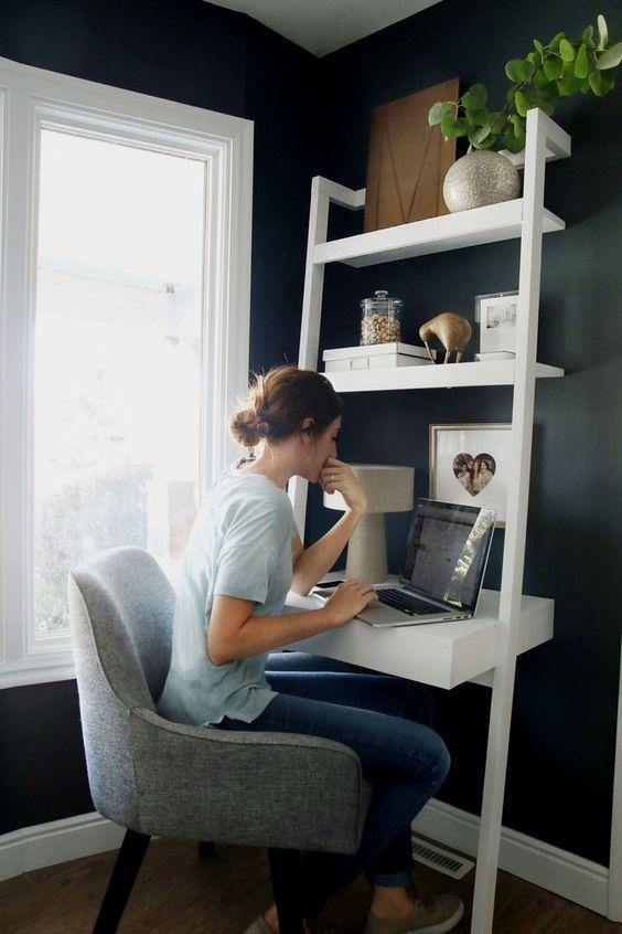 Ladder White Work From Home Study Table By Miza PeelOrange