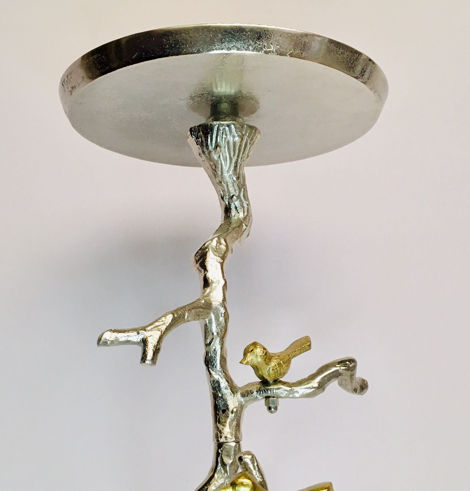 Aluminium Welling Demilune Side Table In Tree Branch and Bird Design By Fita