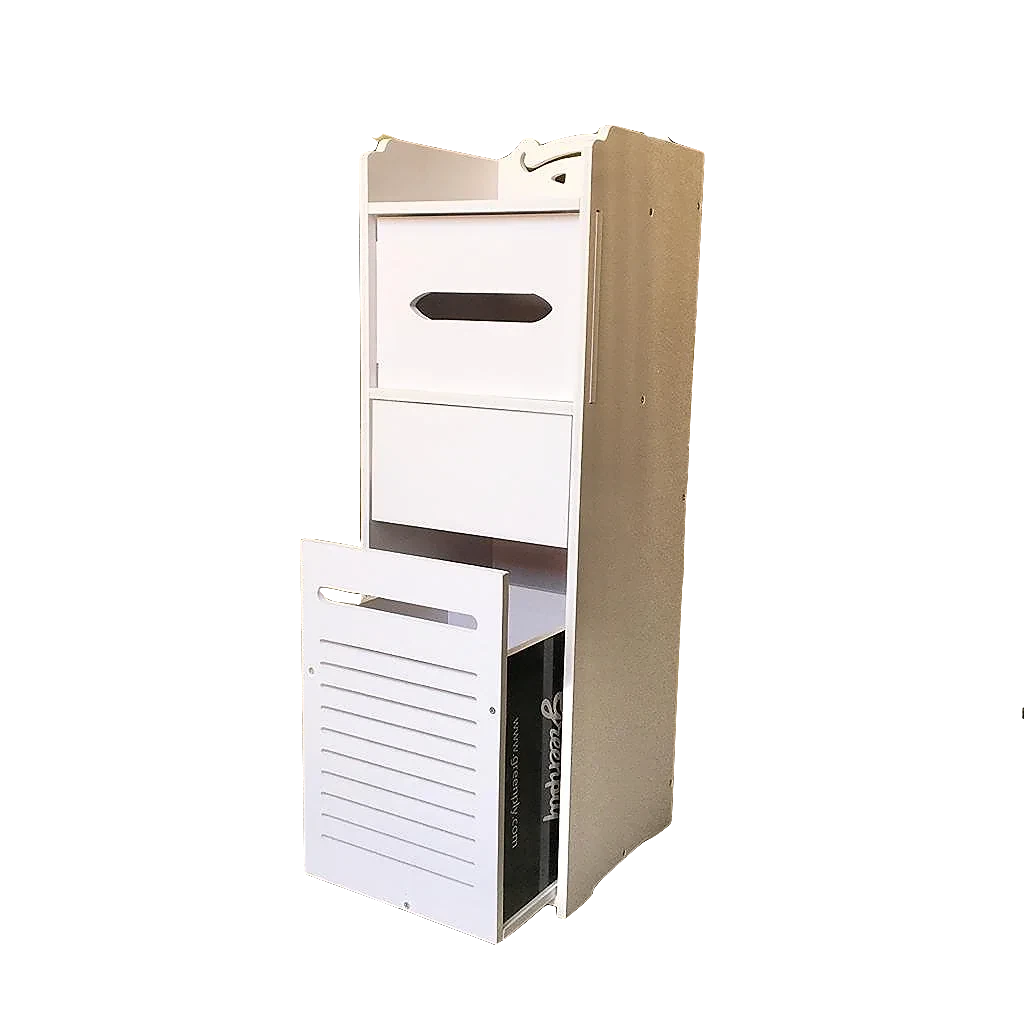 Modern Bathroom 3 FT Furniture PVC Board Bathroom Storage Cabinet with Drawers By Miza