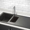 Nirali Granio Quartz One and Half Bowl Kitchen Sink + PVC Plumbing Connector - peelOrange.com