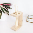 Wooden Bathroom Toothbrush And Toothpaste Holder/Stand ( With Complementary Coaster ) By Miza