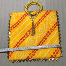 Potli Bag Stylish Bangle Shape Pearl Embroided Handle For Hand Bag Or Gifting 1 PC Random Color By CC