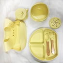 Round Design Eco-Friendly Baby Silicone Bibs Dinner Plate/Feeding Set By CN