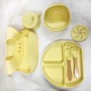 Round Design Eco-Friendly Baby Silicone Bibs Dinner Plate/Feeding Set By CN