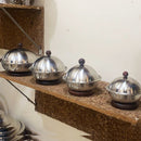 Fruits & Nut Bowl / Butter Dish / Serving Dish/Candy Pot In Stainless Steel With Lid Set Of 4 By INDI