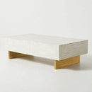 Bone Inlay Centre Coffee Table With Wooden Base Gold Finish 