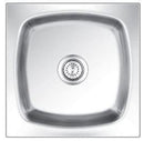 Nirali Square Plain Deluxe Stainless Steel Single Bowl Kitchen Sink in 304 Grade + PVC Plumbing Connector - peelOrange.com