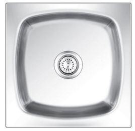 Nirali Square Plain Deluxe Stainless Steel Single Bowl Kitchen Sink in 304 Grade + PVC Plumbing Connector - peelOrange.com