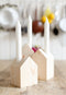 Wooden House Design Candle Holder Set Of 2 By Miza