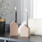 Wooden House Design Candle Holder Set Of 2 By Miza