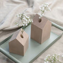 Wooden House Design Candle Holder Set Of 2 ( With Complementary Coaster ) By Miza