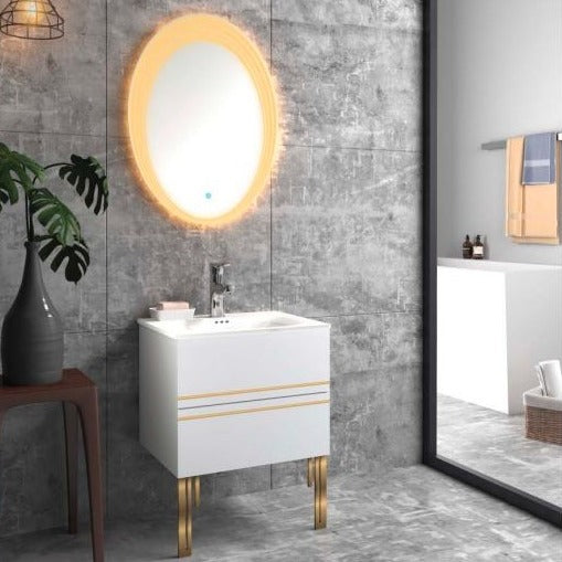 Crystal & Image Sanitary Ware 2 Legs Washbasin Vanity By TGF