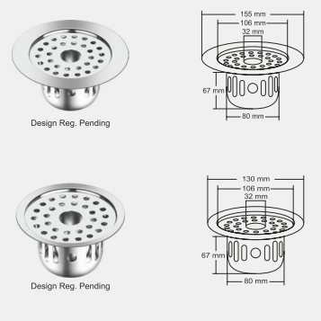 Nirali Bella Floor Drain In Stainless Steel 304 Grade - peelOrange.com