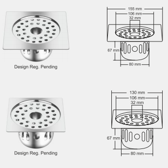 Nirali Bento Floor Drain In Stainless Steel 304 Grade - peelOrange.com