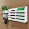 White Utility Shelf In PVC with Pocket and Hanging Hooks By Miza