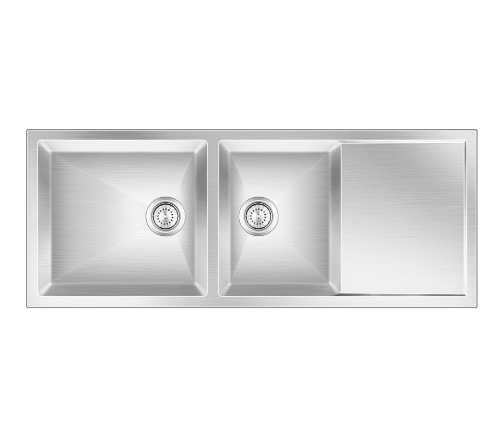 Nirali Ebony Kitchen Sink in Stainless Steel 304 Grade + PVC Plumbing Connector - peelOrange.com