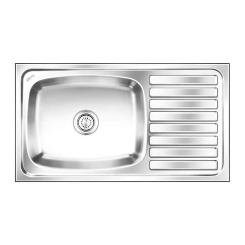 Nirali Elegance Ultra Kitchen Sink in Stainless Steel 304 Grade + PVC Plumbing Connector - peelOrange.com