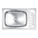 Nirali Eureka Single Bowl Kitchen Sink in Stainless Steel 304 Grade + PVC Plumbing Connector - peelOrange.com