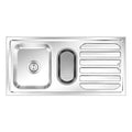 Nirali Fabulous Stainless Steel Single Bowl Kitchen Sink in 304 Grade With Veg Bowl + PVC Plumbing Connector - peelOrange.com
