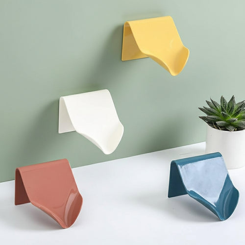 Wall-mounted Soap Dish Rack Bathroom Soap Holder Tray Organizer Self Adhesive No Drilling Storage Box Bathroom Soap Dishes