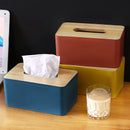 Removable Plastic Tissue Box with Bamboo Wooden Cover Home Tissue Container By CN