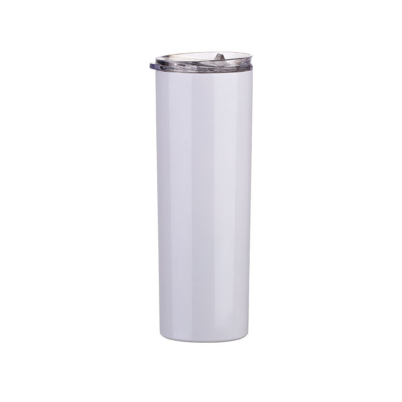 304 Steel Straight Powder Coated Thermos Water Bottle Double Wall Tumbler with Steel Straw 600 ML