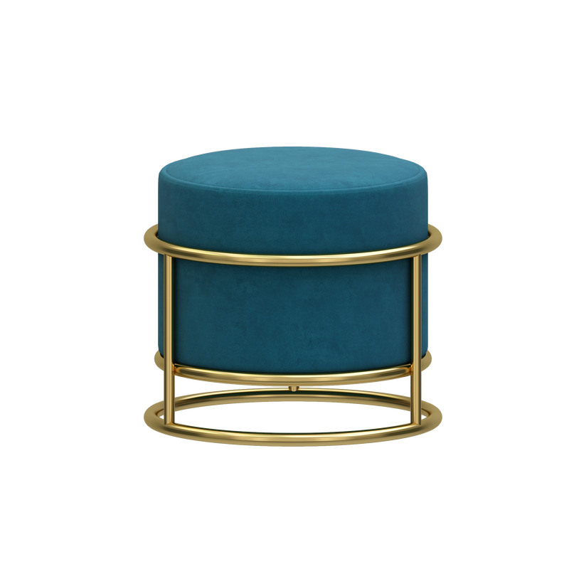 Modern Design Chairs Round Velvet Stool With Metal Frame Ottoman Stool By CN