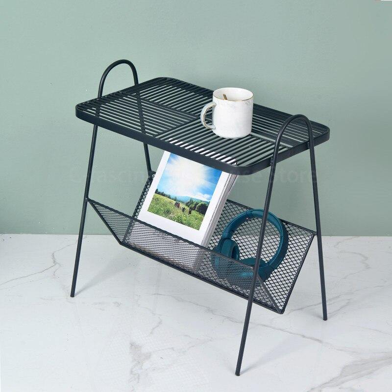 Nordic Sofa Side Small Table Shelf Side Table Iron Corner Table Bedroom Bedside Table Storage Cabinet Table Storage Rack