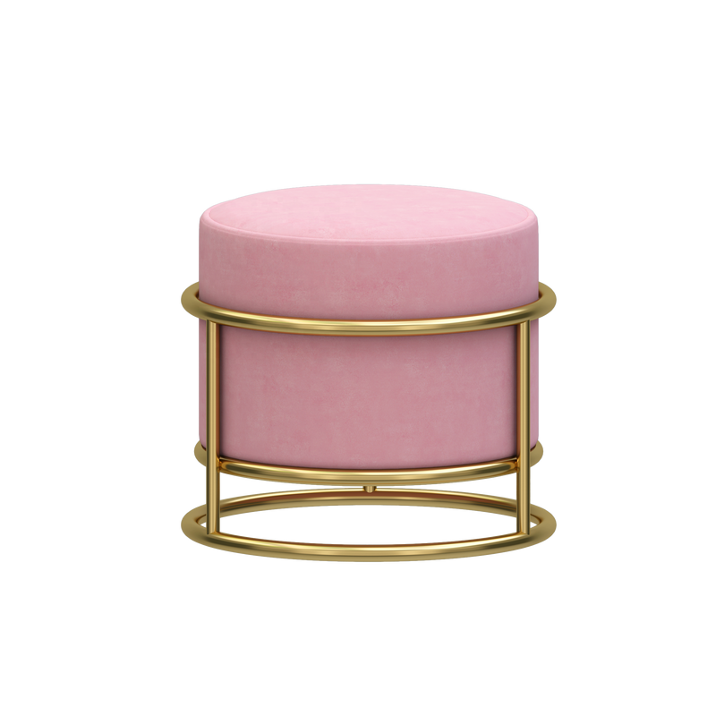 Modern Design Chairs Round Velvet Stool With Metal Frame Ottoman Stool By CN