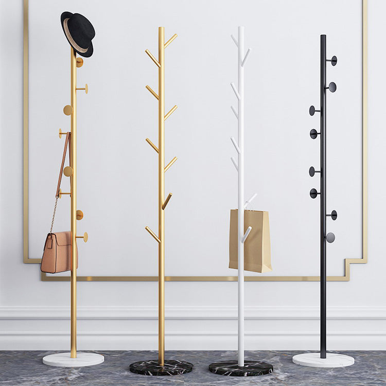 Nordic Style Tree Shaped Coat Stand With Wooden Base With 8 Hangers